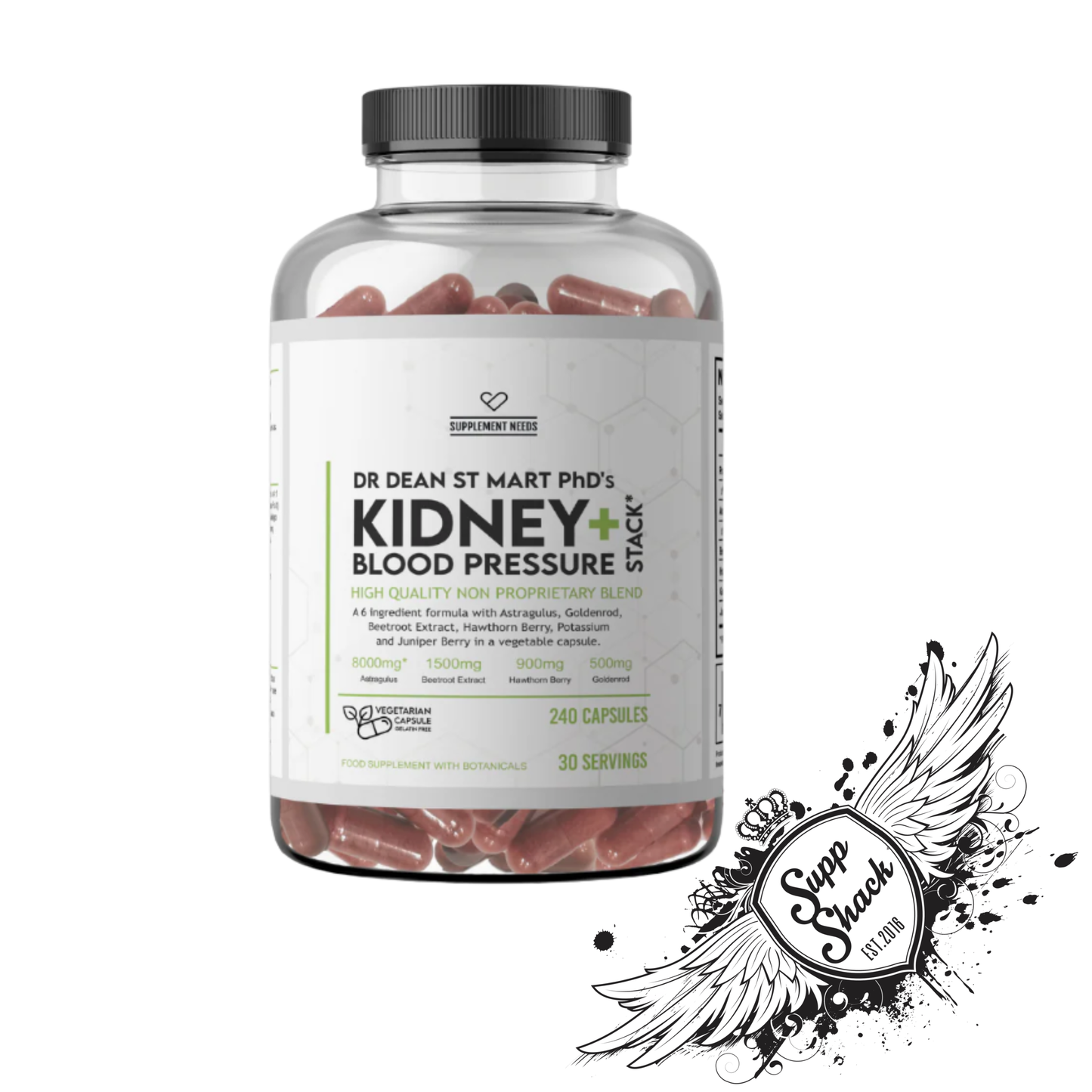 Supplement Needs - Kidney and Blood Pressure Stack - 240 Capsules